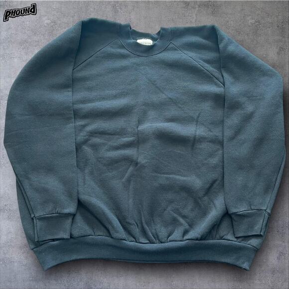 Fruit of the Loom Sweatshirt Mens 3XL Black Crewneck Raglan Fleece Pullover - Picture 1 of 7